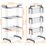 Four-Tier Folding Clothes-Drying Rack with Wheels