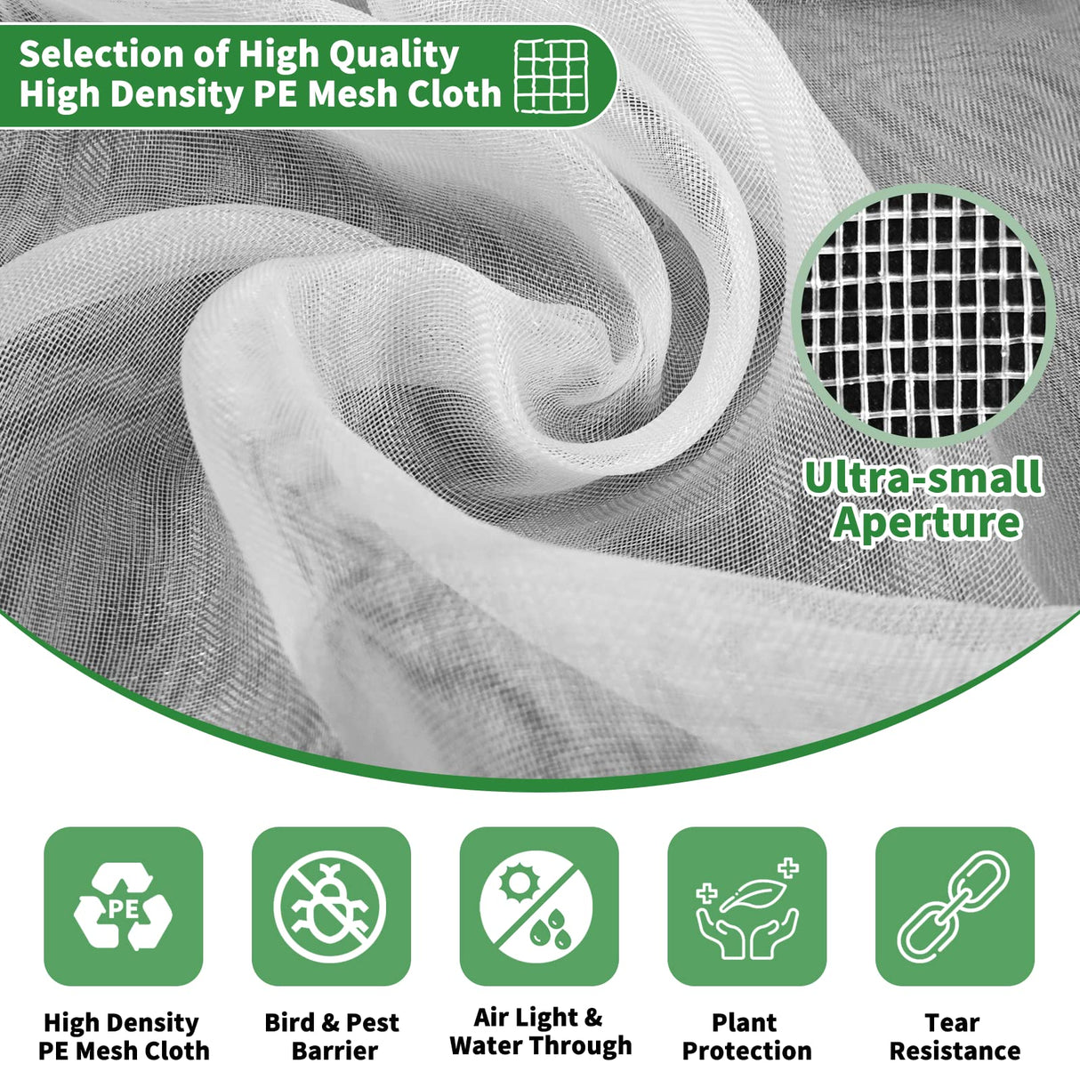 4 Pack Fruit Protection Bags with Drawstring, Garden Netting Plant Covers, 3.5 Ft x 2.3 Ft Perfect for Tomato Netting Cover Garden Plant Barrier Netting Bags for Vegetables Fruits Flower