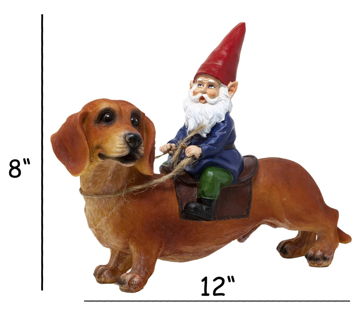 Gnome & Dachshund Garden Statue