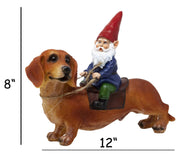 Gnome & Dachshund Garden Statue