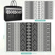 150 × 245 cm Black & White Reversible Outdoor Rug