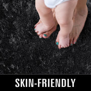 120 × 180 cm Black Fluffy Shag Area Rug