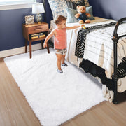 150 × 260 cm White Fluffy Shag Area Rug