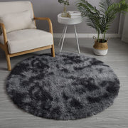 Rainbow Round Abstract Modern Soft Area Rug Grey