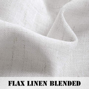 White Semi-Sheer Linen-Blend Curtains – 132 × 243cm, Pair