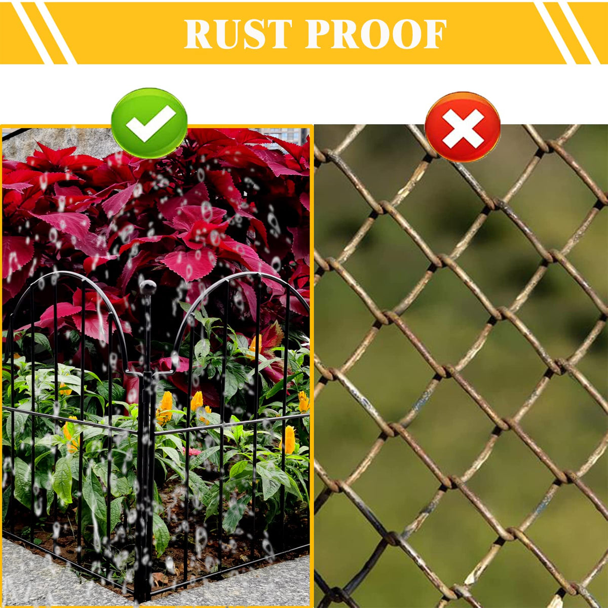 No-Dig Arched Metal Garden Fence – 10 Pack