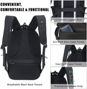 Travel Laptop Backpack Water Resistant Business Backpack USB Charging Port Computer Backpack Men Women College School Bag Fit 16 inch Laptops… (Black)