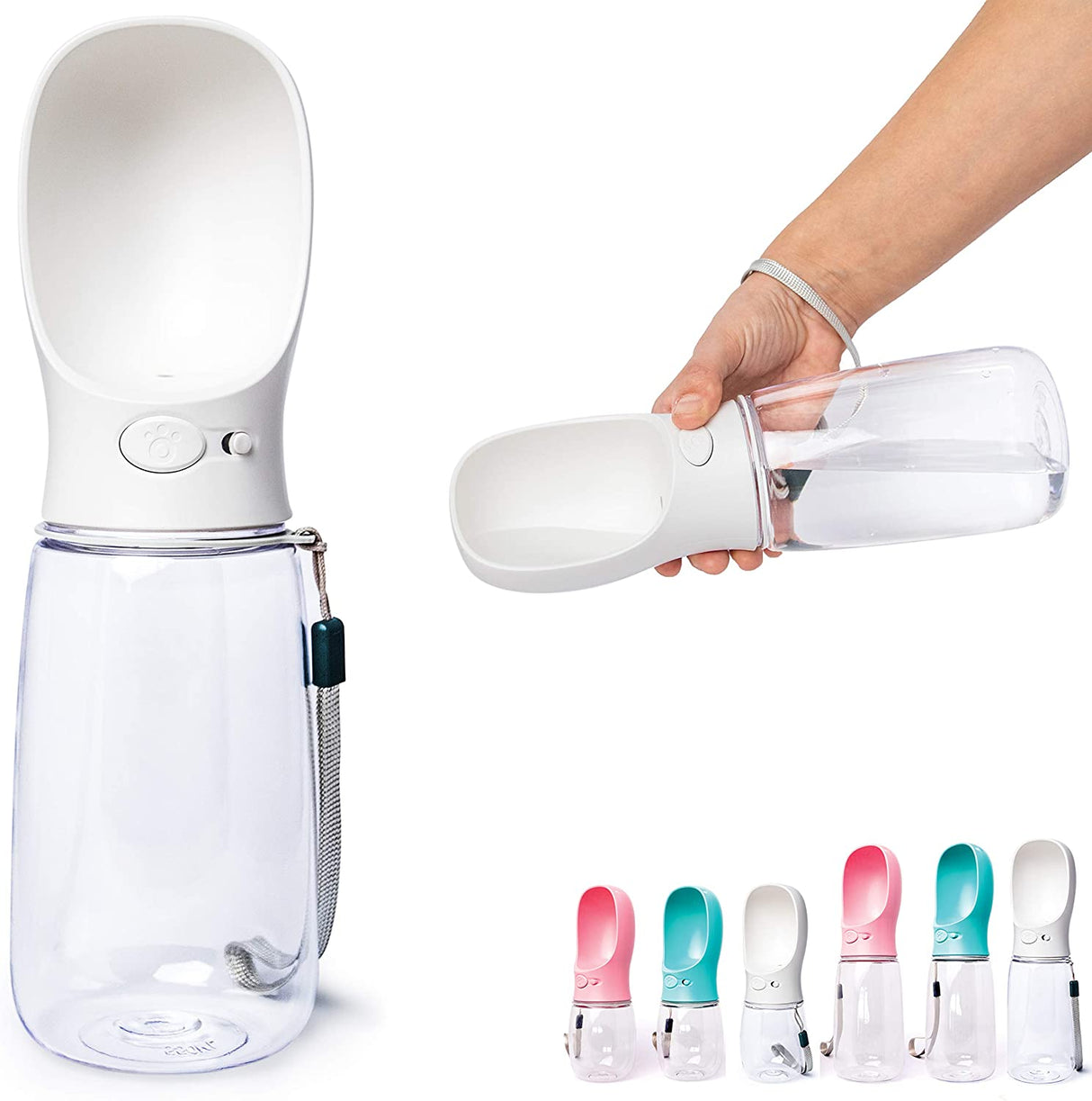 Dog Water Bottle for Walking Hiking Camping Beach Outdoor Travel Lead Leash Accessory Puppy Dogs Pets Drink Alternative to Pet Collapsible Bowl Small (350ml (S/M) Blue)