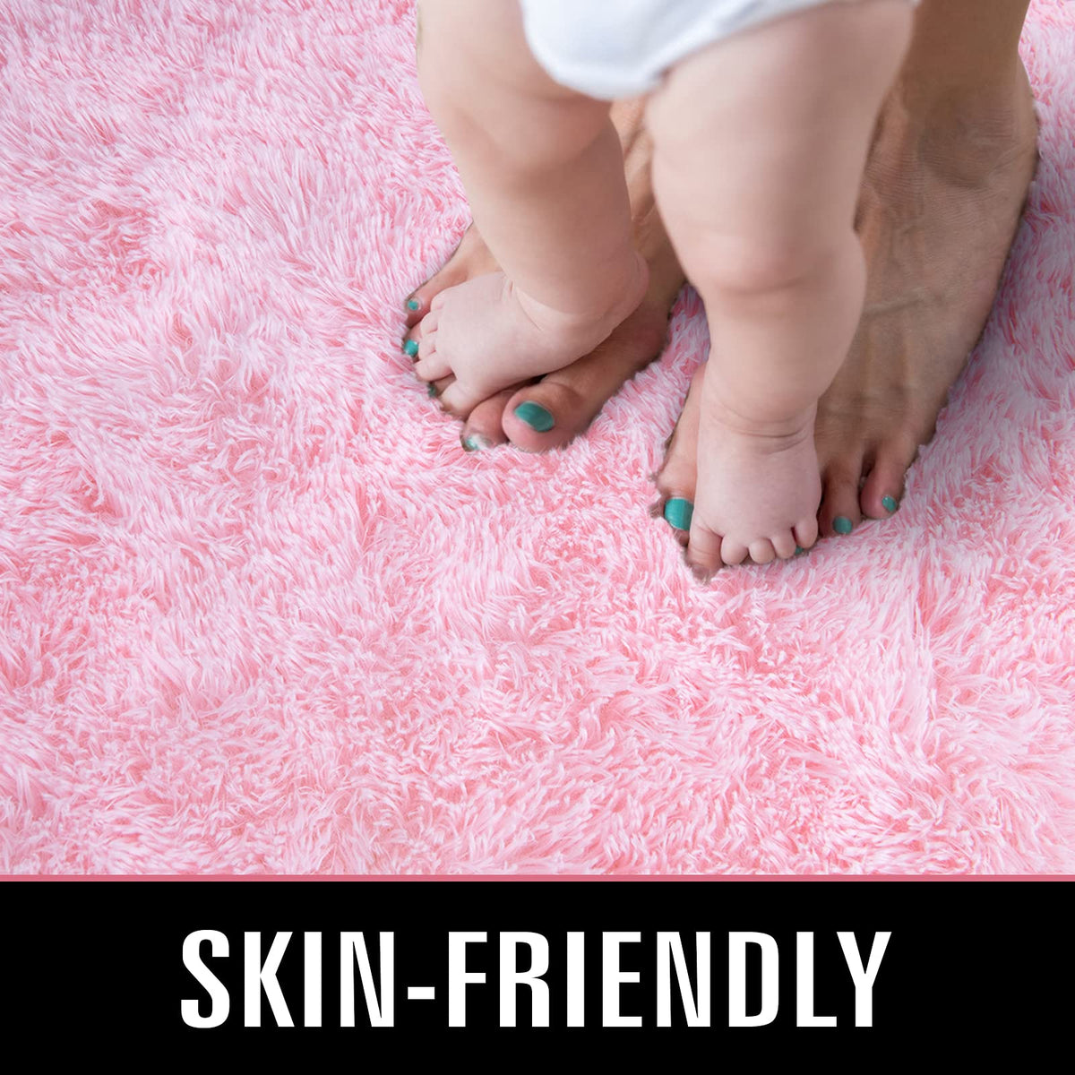 150 × 245 cm Pink Plush Shag Area Rug