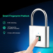 Rechargeable Fingerprint Padlock – Up to 10 Prints