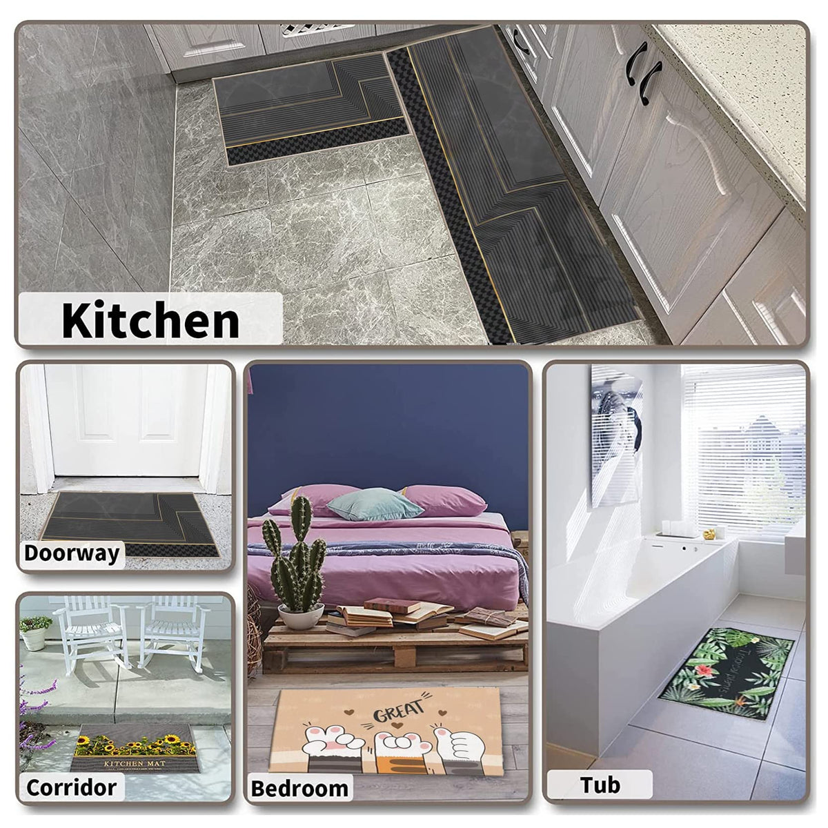 2-Piece 10 mm Cushioned Kitchen Mat Set – Matrix