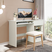 Computer Desk with Drawer, Keyboard Tray & Shelves