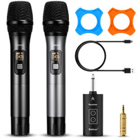 Bietrun Dual UHF Wireless Microphones with Bluetooth Receiver