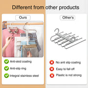 2-Pack S-Shaped 5-Rail Trouser & Scarf Hangers