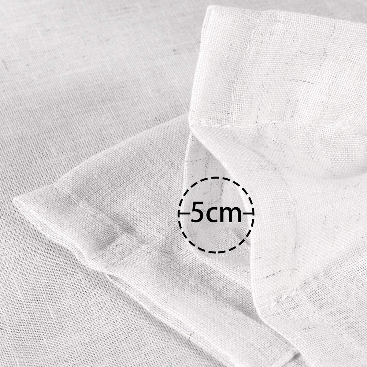 White Semi-Sheer Linen-Blend Curtains – 132 × 243cm, Pair