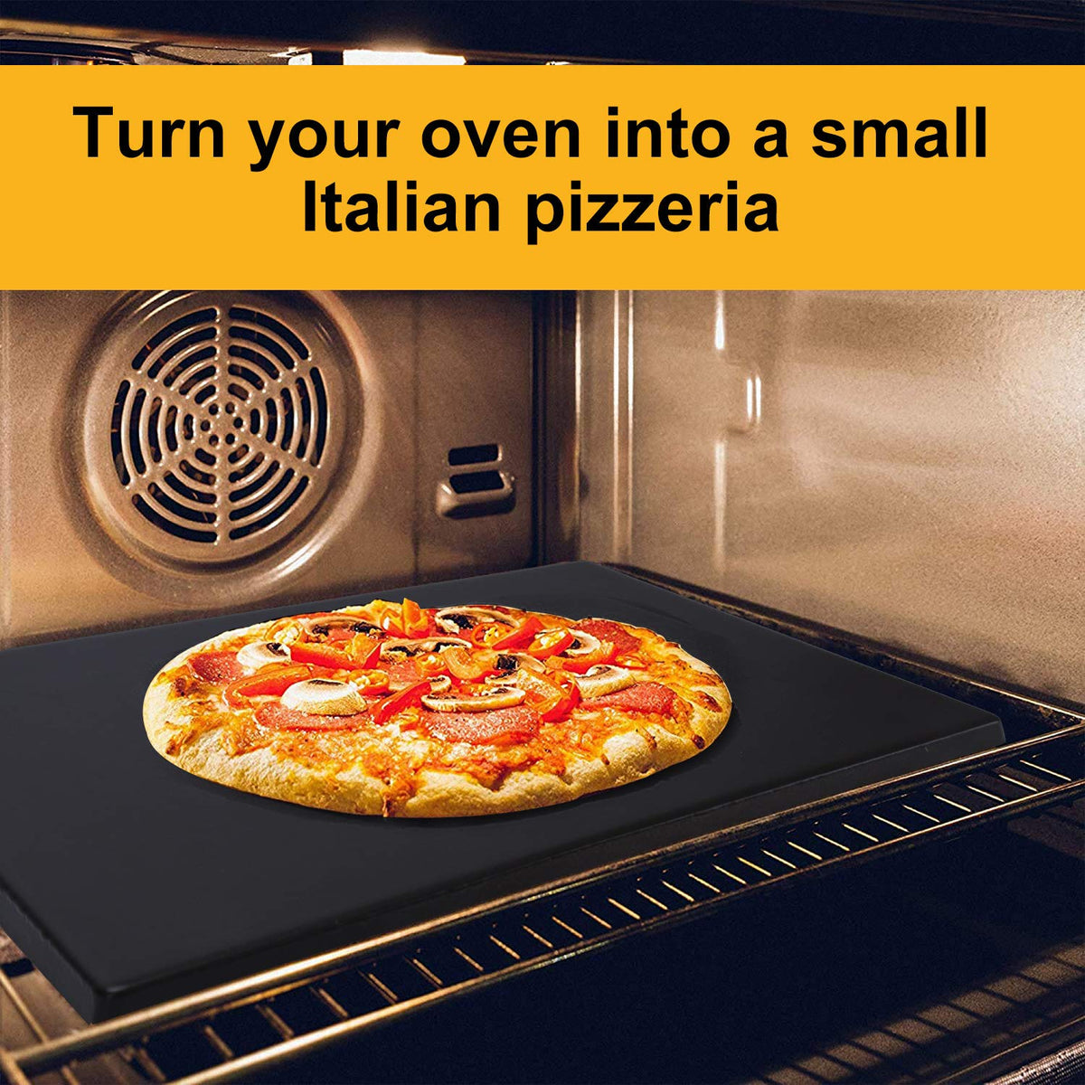 Black Ceramic Pizza Stone Pan Set