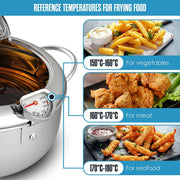 28 cm Stainless-Steel Deep-Fryer Pot with Thermometer – 4.2 L