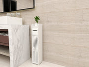 Slim Bathroom Cabinet with Toilet-Roll Holder & Shelves