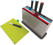 Cutting Board Set with 4 Matching Knives and Storage Case