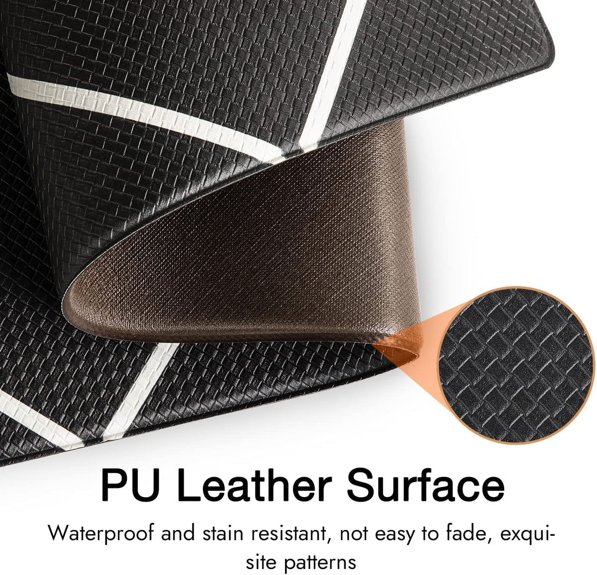 Black Waterproof Anti-Fatigue Kitchen Mat