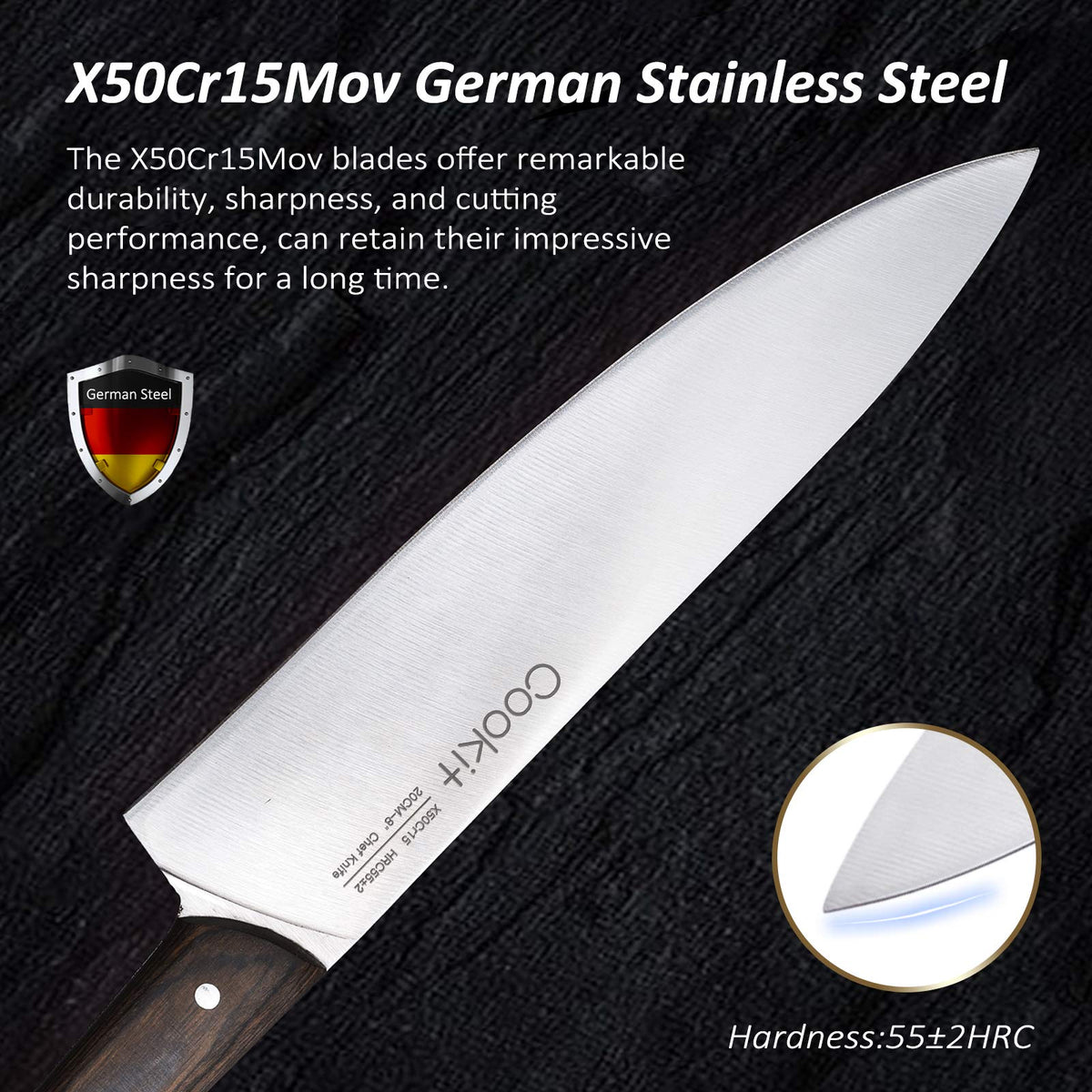 15 Piece Kitchen Knife Sets with Block