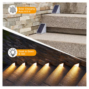 Warm-White Solar Step & Deck Lights – 6 Pack