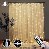 Curtain String Lights with Remote, LT 300 LEDs Window Curtain Fairy Lights 8 Modes 9.8ftx9.8ft USB Powered Fairy Lights for Party Bedroom Wall, Christmas Wedding Party Home Garden Outdoor Indoor Wall Decorations(Cool White)