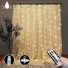 Curtain String Lights with Remote, LT 300 LEDs Window Curtain Fairy Lights 8 Modes 9.8ftx9.8ft USB Powered Fairy Lights for Party Bedroom Wall, Christmas Wedding Party Home Garden Outdoor Indoor Wall Decorations(Cool White)