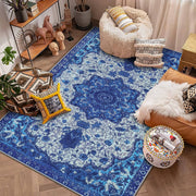 120 × 160 cm Blue Imitation-Cashmere Area Rug