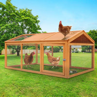 Fir-Wood & Wire Small-Animal Hutch with Covered Run – 150 × 90 × 70 cm