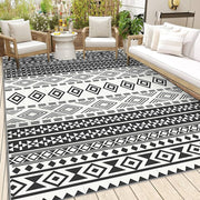 150 × 245 cm Black & White Reversible Outdoor Rug