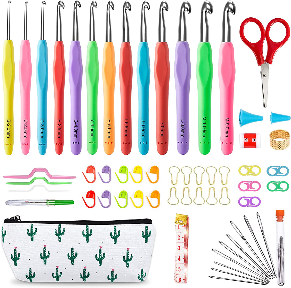 73-Piece Crochet Hook & Accessories Set with Storage Case