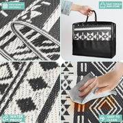 150 × 245 cm Black & White Reversible Outdoor Rug