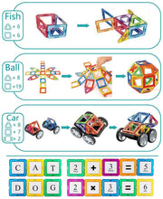 108pcs Magnetic Tiles Building Blocks Set, Preschool Educational Construction Kit DIY Creative 3D Magnetic Toys Best Boys Girls Kids Toddlers Children