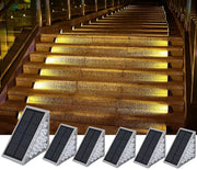 Warm-White Solar Step & Deck Lights – 6 Pack