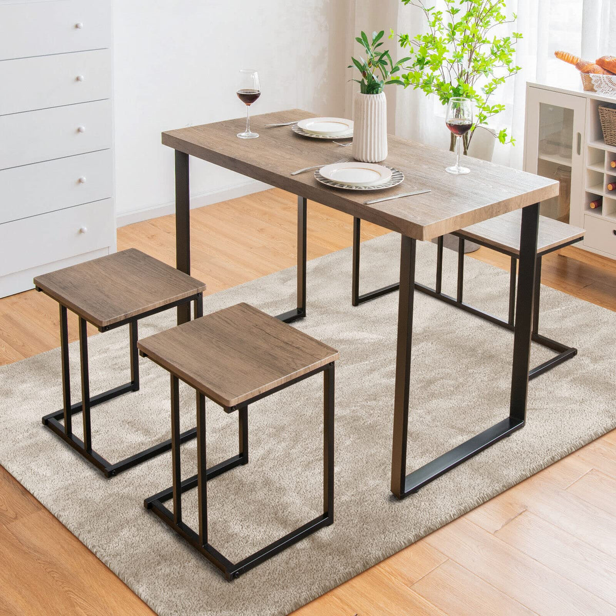 4-Piece Counter-Height Dining Set – Oak Grey