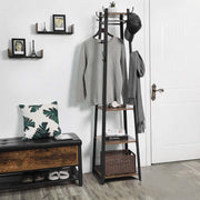 unho Industrial Coat Station with Rail, 4 Shelves & 8 Hooks