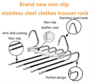 2-Pack S-Shaped 5-Rail Trouser & Scarf Hangers
