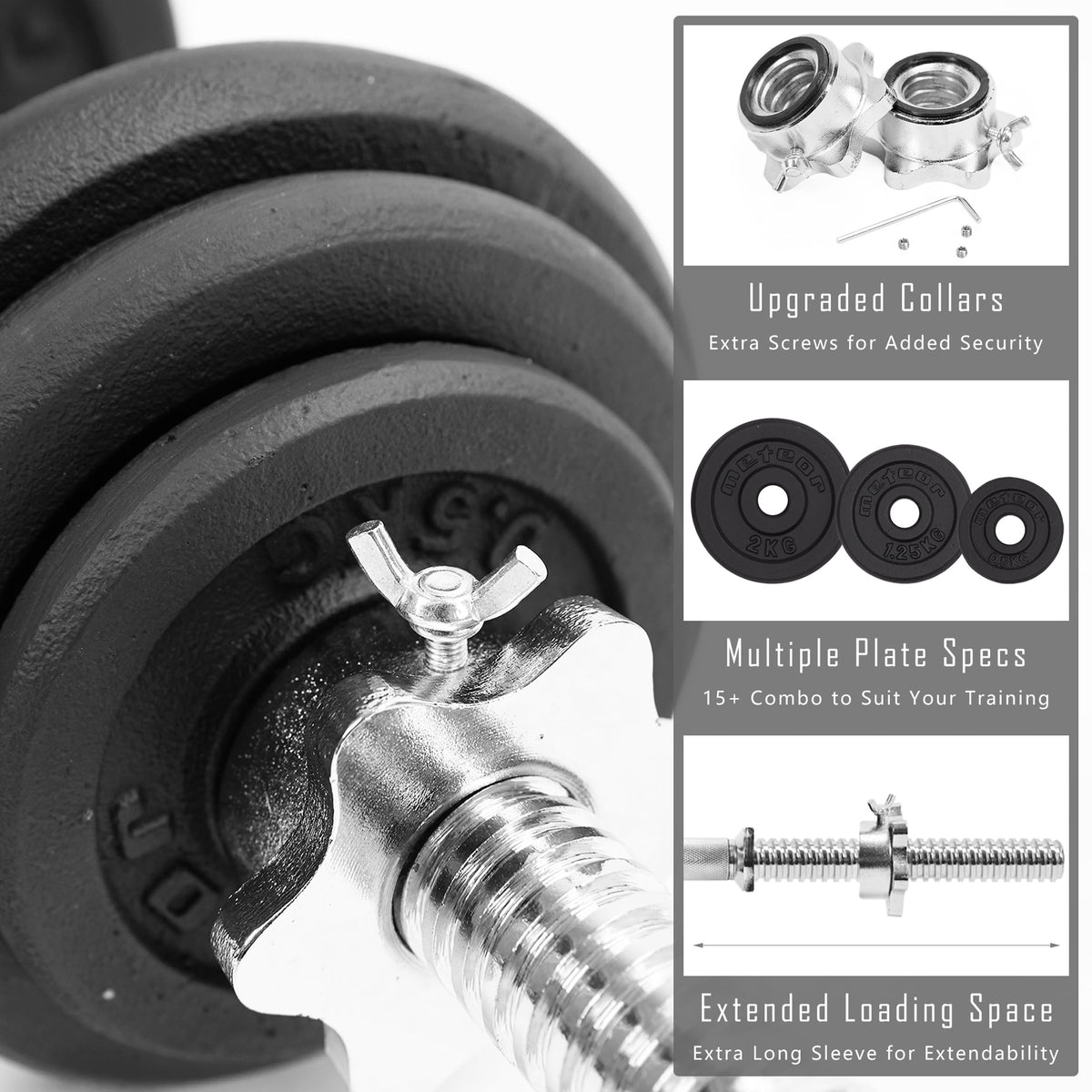 20 kg Adjustable Dumbbell-to-Barbell Weight Set