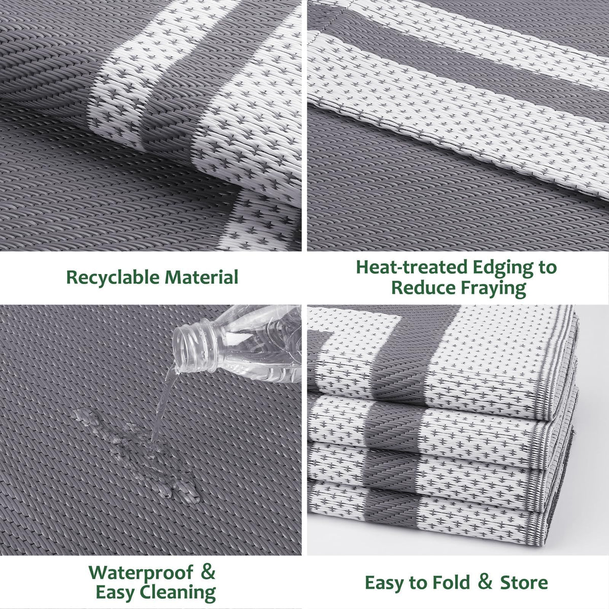 150 × 245 cm Foldable Reversible Outdoor Rug