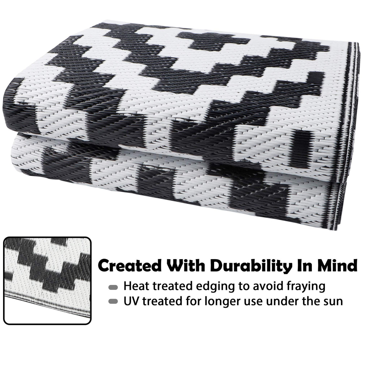 150 × 245 cm Reversible Plastic-Straw Outdoor Rug