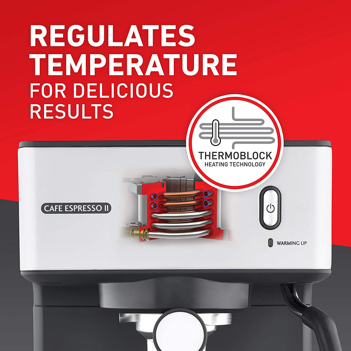 Sunbeam Café Espresso II Coffee Machine | Espresso, Latte & Cappuccino Coffee Maker| 1.7L Water Tank | Milk Frother | 15 Bar Italian Pump | Stainless Steel Milk Jug | Silver