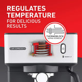 Sunbeam Café Espresso II Coffee Machine | Espresso, Latte & Cappuccino Coffee Maker| 1.7L Water Tank | Milk Frother | 15 Bar Italian Pump | Stainless Steel Milk Jug | Silver