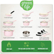 Soft Grip cookware Set-16pcs- Pink