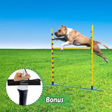 Dog Training Practice Agility Kit Exercise Jump Bar with Adjustable Height Outdoor Dog Toy
