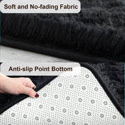 120 × 180 cm Black Fluffy Shag Area Rug