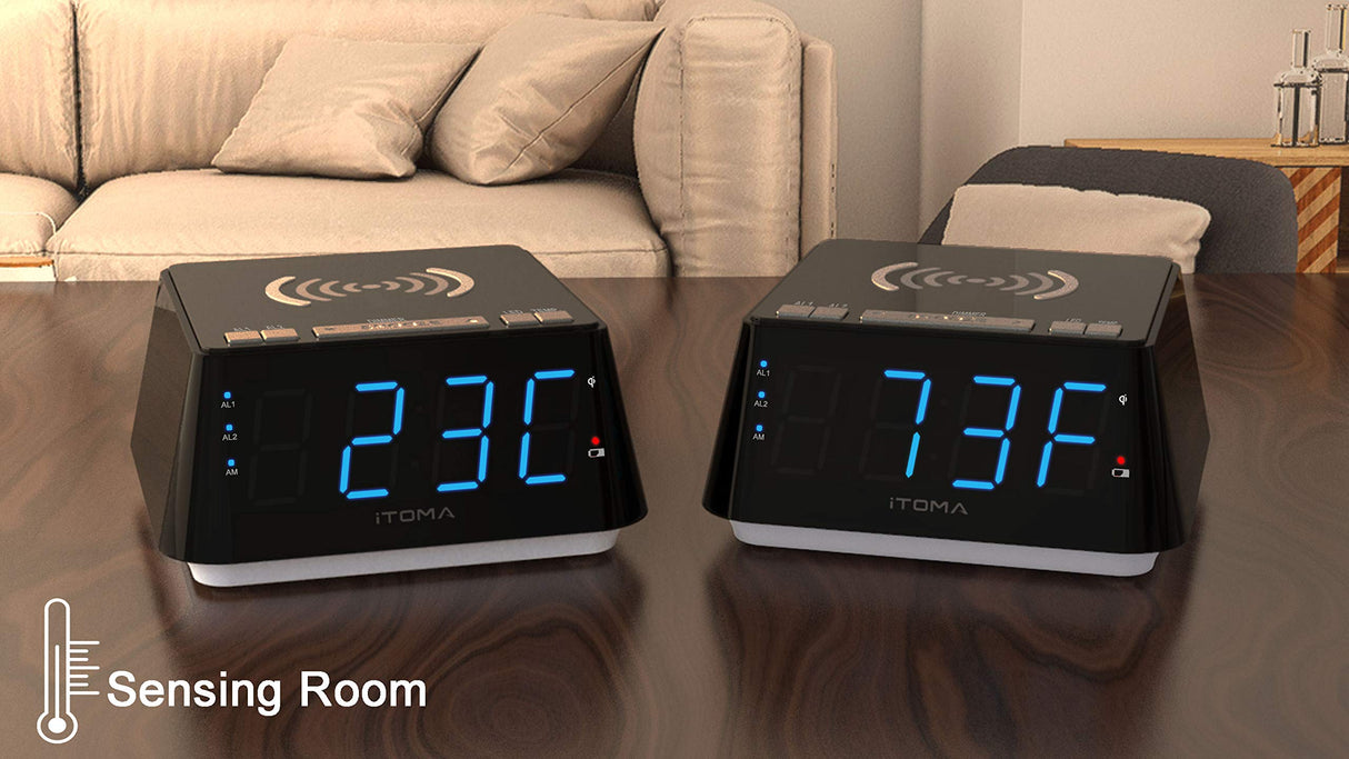 Wireless Phone Charging Alarm Clock
