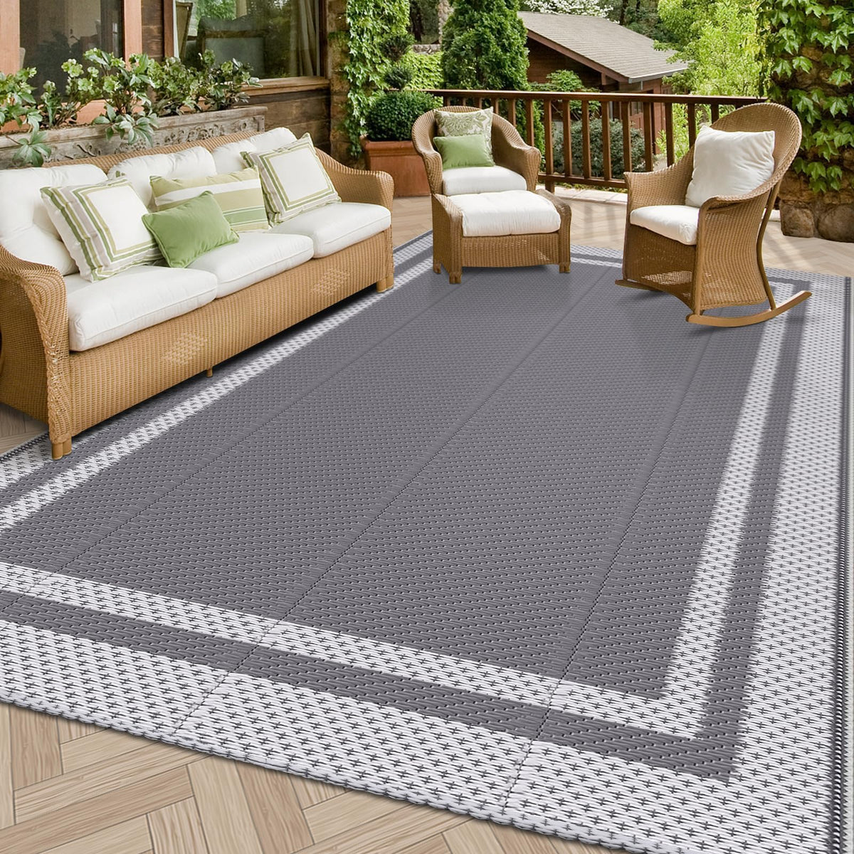 150 × 245 cm Foldable Reversible Outdoor Rug