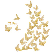 72-Piece Gold 3D Butterfly Wall Décor Set