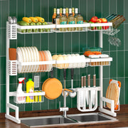 86–113 cm White 3-Tier Over-Sink Dish Drying Rack